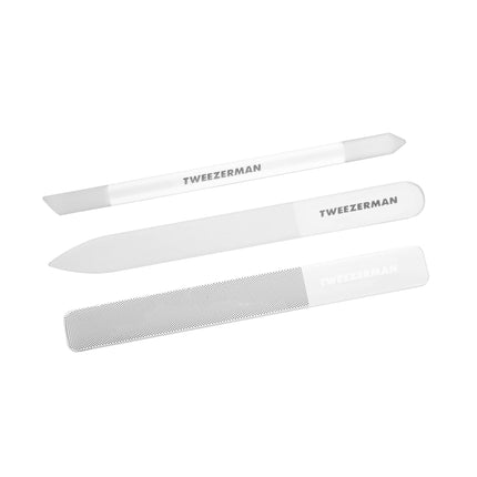 Set para el cuidado de las uñas Tweezerman, lima de uñas de vidrio, pulidor de cutículas