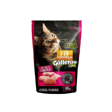 Fit Fórmula Snack Gatos Galletas Cangrejo - Catnip 100 Grs.