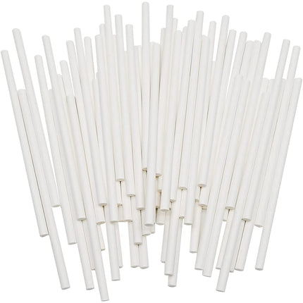 XmhyTop 100Pcs Palo de caramelo Blanco, 15x0.4 cm, Perfectos para Bollos de Azúcar, Caramelos y Decoración de Postres
