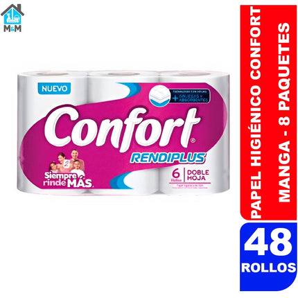 Papel Higiénico Confort RendiPlus - 20 Metros 48 Rollos