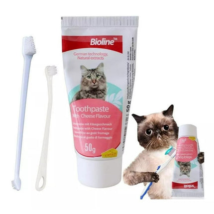Pasta De Dientes Con 2 Cepillos Para Gatos sabor queso