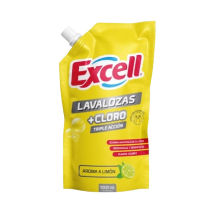 Lavalozas + cloro triple acción limón, 1000 ml