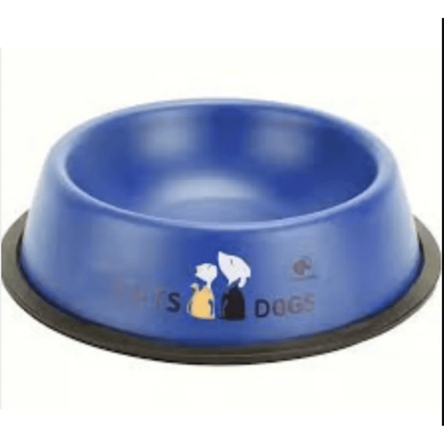 Plato Mascota Perro Gato Comedero Metal 17 Cm Azul