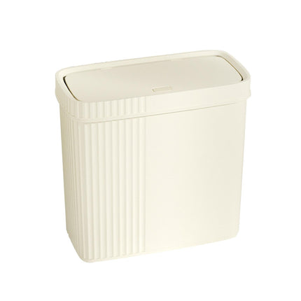 Papelera De Baño Estrecha Y Delgada Rectangular Para Inodoro, Papelera Multiusos De Color Blanco Crema