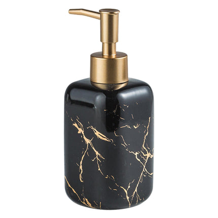 Dispensador De Jabón Con Textura De Mármol, Bomba De Botella De Loción Para Baño De Cocina De Hotel, Negro