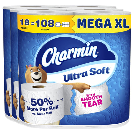 Papel Higiénico Charmin Ultra Suave 18 Rollos Mega XL