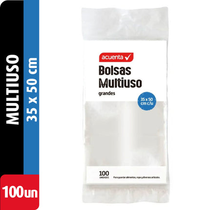 Bolsa Multiuso Grande 35x50 cm, 100 Un