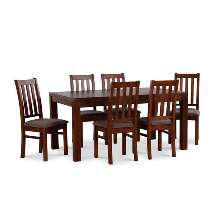 Comedor Ñuble 6 Sillas Caramelo Chocolate