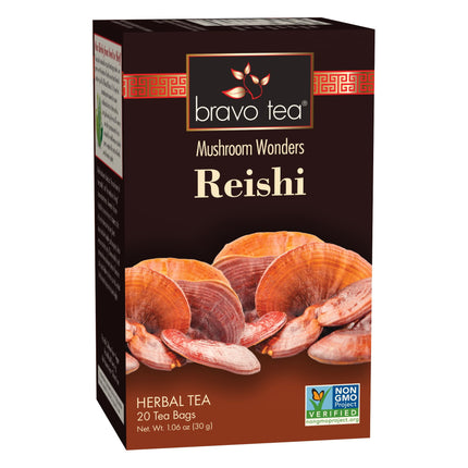 Té de hierbas Bravo Tea Reishi sin cafeína, 20 bolsas
