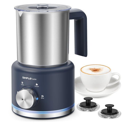 Espumador de leche SIMPLETASTE eléctrico 4 en 1, 500 ml, espuma fría y caliente