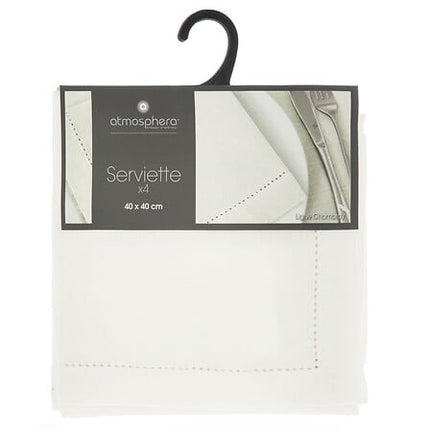 Set 4 Servilletas Chambray White Atmosphera 1 un | Apishop.cl