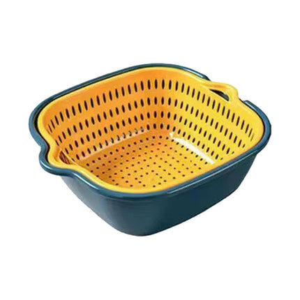 Juego De Cuencos Con Colador De Drenaje Cesta De Lavado De Doble Capa Para Fideos L