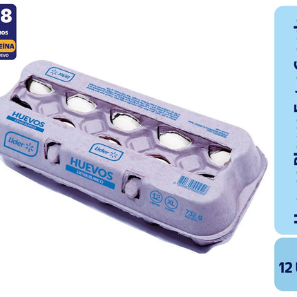 Huevos Tradicionales Extra Grande Blanco, 12 Un - | Apishop