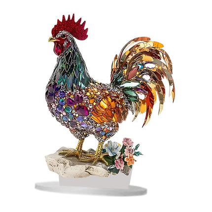 Decoración De Pollo Acrílico 2D, Ideal Como Regalo De Escritorio Para El Hogar, Vitrina Navideña.