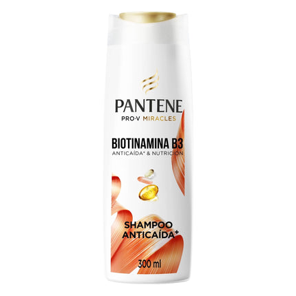 Shampoo Pantene Anticaída+ Biotinamina B3 Para Cabello Débil, 300 ml