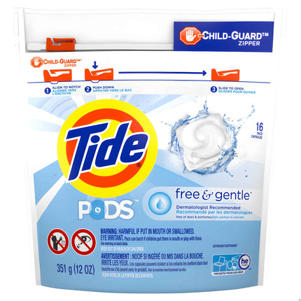 Detergente de Ropa Concentrado Free and Gentle Capsulas 16 pods - Tide