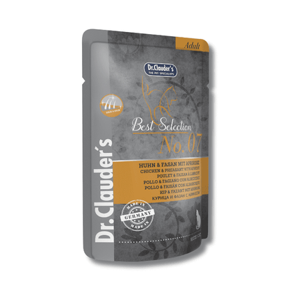 Alimento húmedo para gatos BS Pollo y faisán con albaricoques - Dr. Clauder's x5 pouch