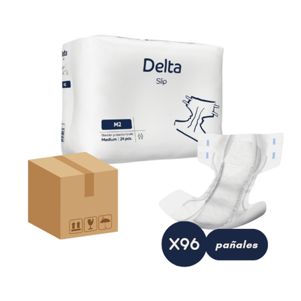 Caja Pañales Adulto Abena Delta Slip M2, Medium, 2200ml , 96 pañales.