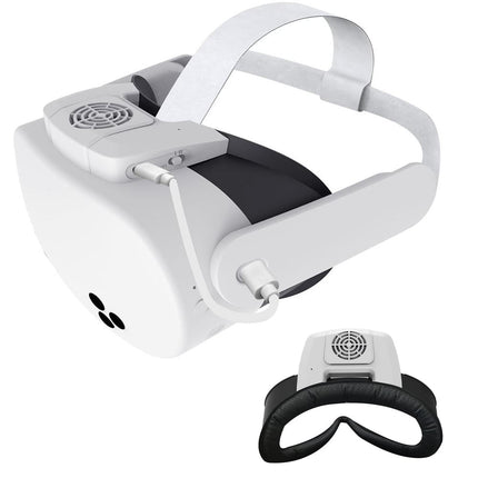 VR Gafas de refrigeración del ventilador para Meta Quest 3S de tres velocidades ajustable con la carga de luz de visualización VR Casco Radiador-Blanco