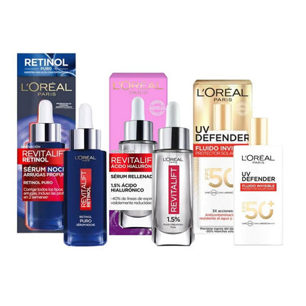 Pack Cuidado Facial Serums  Retinol + Ácido Hialurónico + UV Defender
