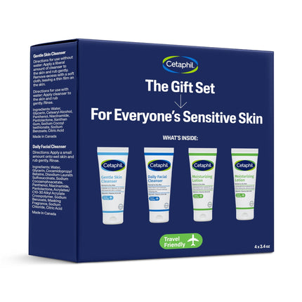 Set de regalo para el cuidado de la piel Cetaphil, limpiador y humectante suave