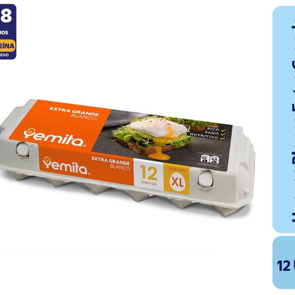 Huevos Tradicionales Extra Grande Blanco, 12 Un - Yemita | Apishop
