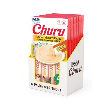 Churu Cat Pollo y Vacuno 14g x4 | Pack 6 Unidades