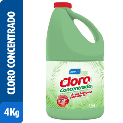 Cloro Líquido Conentrado Botella, 4 kg