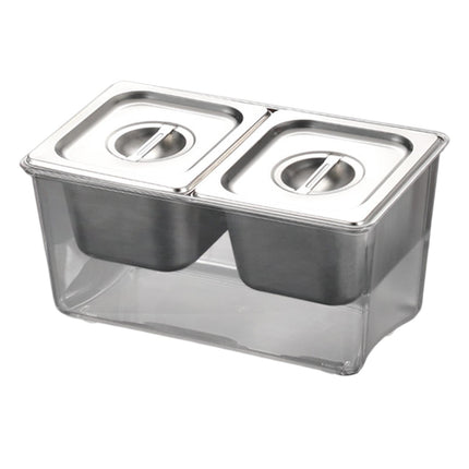 Carrito Para Condimentos Refrigerados, Compartimentos Extraíbles Para Bares, Tiendas De Té Con Leche, 2 Compartimentos