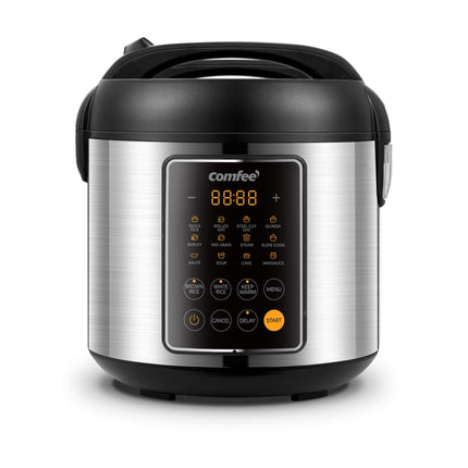 Hervidor de arroz COMFEE', acero inoxidable, 5,3 L, 14 en 1, color marrón, 20 tazas