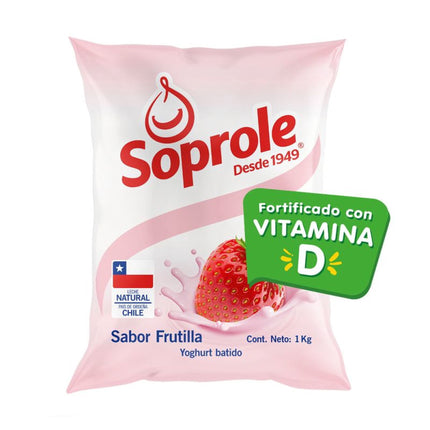 Yoghurt Batido Sabor Frutilla Bolsa, 1 kg | Apishop