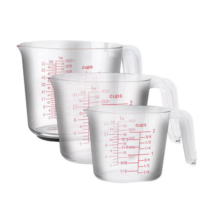 3 Piezas Que Miden La Taza Establecida De Grado Alimenticio Portátil Con Escala De Harina De Aceite Doméstico