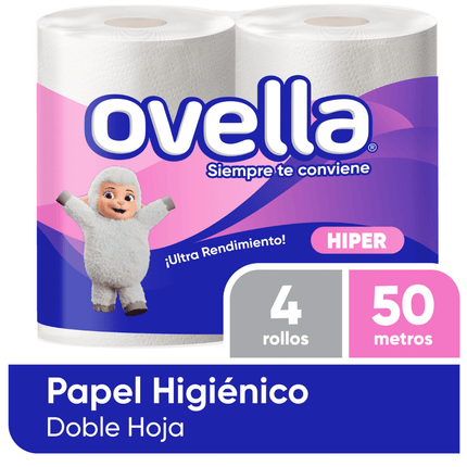 Papel Higienico Ovella 50 Metros Paquete de 4 Unidades