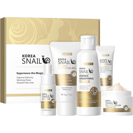 Set Cuidado Facial LAIKOU Snail Coreano 5 Piezas