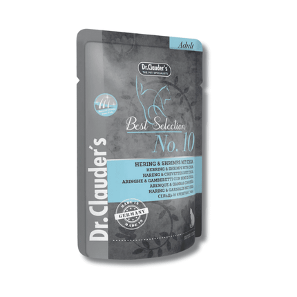 Alimento húmedo para gatos BS arenque con camarón y chía - Dr. Clauder's x5 Pouch