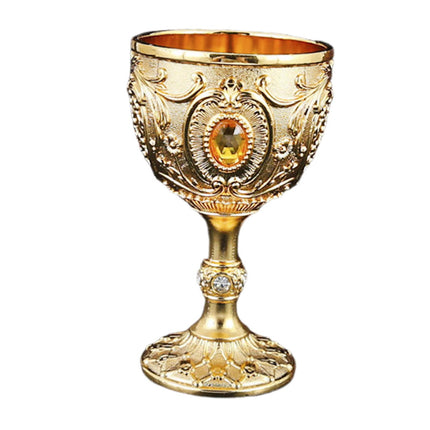 Copa De Agua Vintage En Relieve, Pequeña Copa Para Beber, Copa De Vino De Metal Europea, Dorada