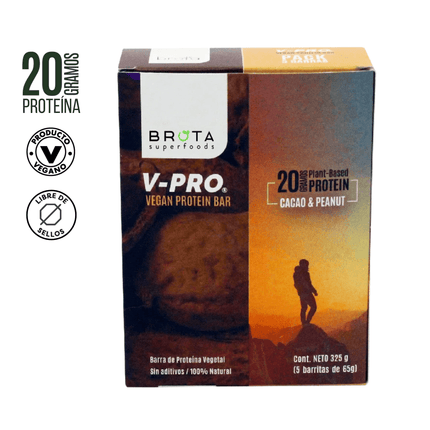 Caja 5 barritas V-PRO Cacao & Peanut 325g