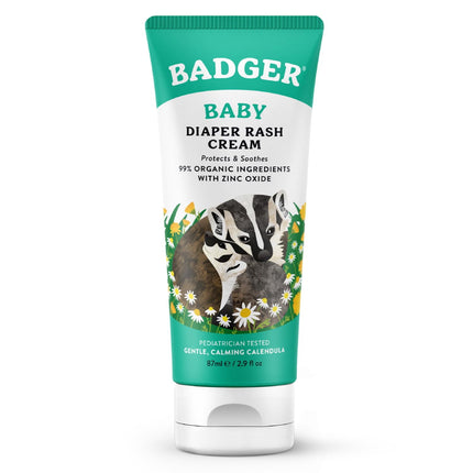 Crema de pañales Badger 99% orgánica con caléndula para bebé, 85 ml