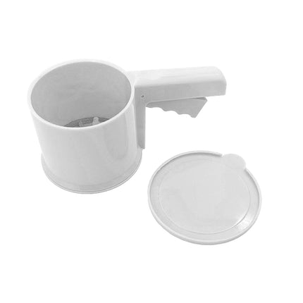 Manivela Tamiz De Harina Tamiz Para Hornear Tazón Agitador De Azúcar En Polvo Para Cocina Blanco