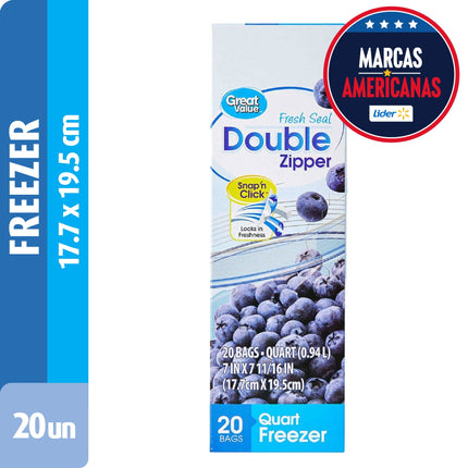 Bolsas Herméticas Freezer 17.7 x 19.5 cm Mediana, 20 Un