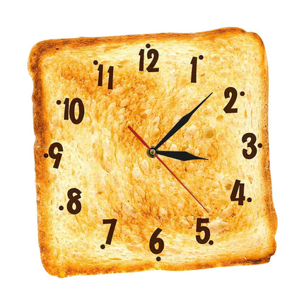 Reloj De Pared De Pan Tostado, Arte De Pared Silencioso Gourmet Para Comedor, Cocina