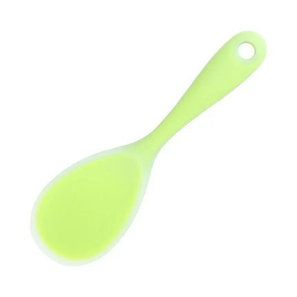XmhyTop 2 Cucharas de Silicona para Verde semitransparente, 22.5x6.8 cm - Ideal para Servir Arroz, Papas y Platos Calientes sin Escarchas