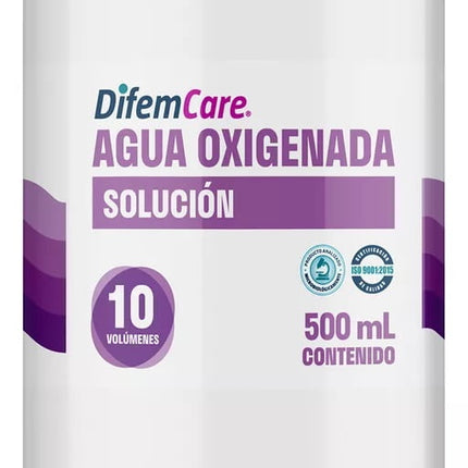 Agua Oxigenada Solución 10 Volúmenes 500 Ml Difemcare