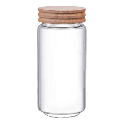 Tarro De Almacenamiento De Vidrio Transparente Decorativo Sellado Para Galletas De Caramelo De Despensa 7x19cm