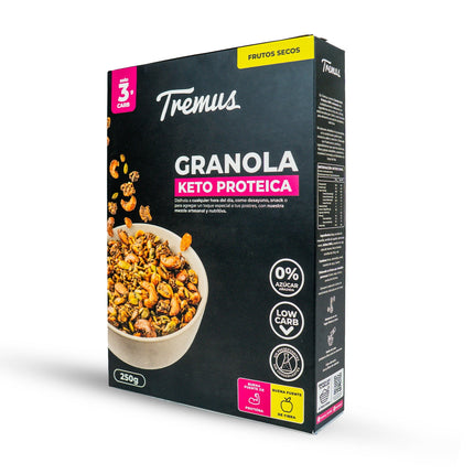 Granola Proteica Keto sin Azúcar 250 gr Marca Tremus