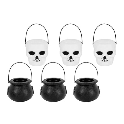 6x Cubo De Dulces De Halloween, Soporte Para Accesorios, Decoración De Fiesta, Juguete Para Niños, Cubo De Terror De Bruja