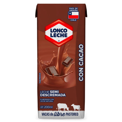 Leche Semidescremada Chocolate Caja, 200 g