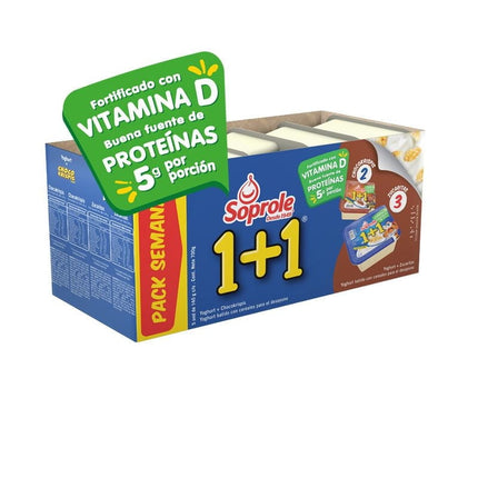 Yoghurt con Cereal 1+1 Pack x5 Zucaritas + Choco Krispis Mix, 5 Potes 150 g c/u - Soprole | Apishop