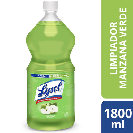 Limpiador Desinfectante Líquido Manzana Verde Botella, 1.8 L