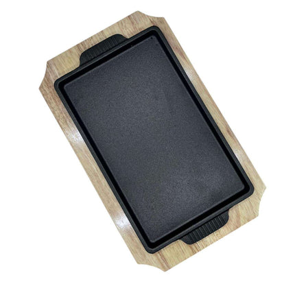 Bandeja Tabla Placa Para Carnes Con Base Bambu M2
